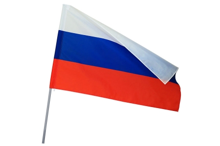Флаг России на пластиковом древке